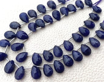 Superb Quality,Natural Dyed BLUE SAPPHIRE Faceted Pear 10x7mm Size,4 Matched Pairs,Finest Quality Faceted Pear.