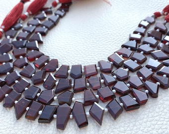 Wow, Full 7 Inch Long Strand, Super Natural MOZAMBIQUE GARNET Faceted Nuggets Briolettes, 11-10mm Long size,Gorgeous Item Low Price.