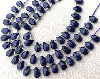 Superb Quality,Natural Dyed BLUE SAPPHIRE Faceted Pear 8x5mm Size,5 Matched Pairs,Finest Quality Faceted Pear.