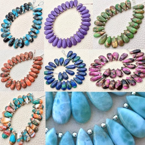 最高級ラピスラズリファセットペアブリオレット 長さ14～18mm