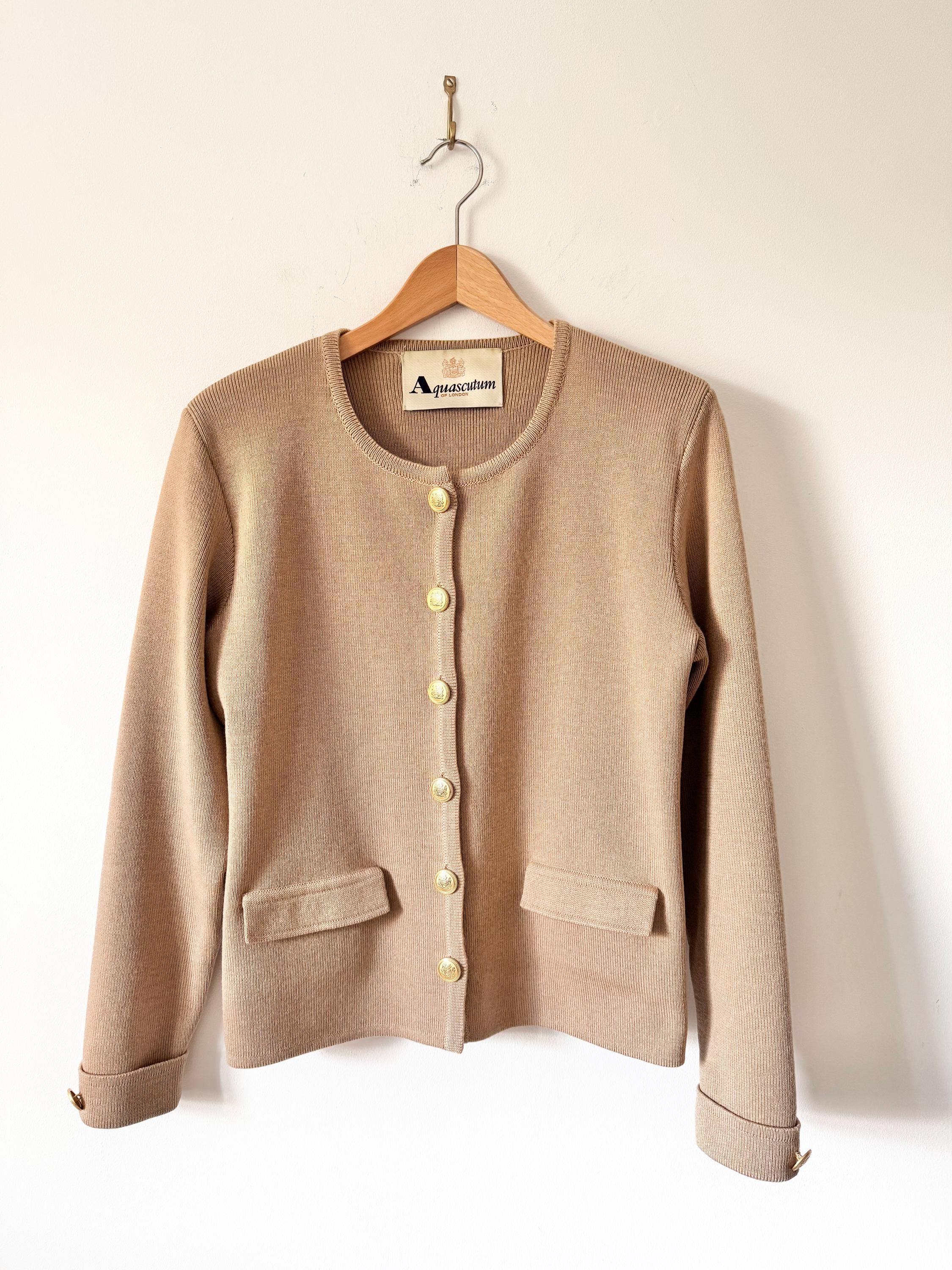 トップス 80s Aquascutum Pure Cashmere Cardigan Aquascutum Cardigan - Etsy UK