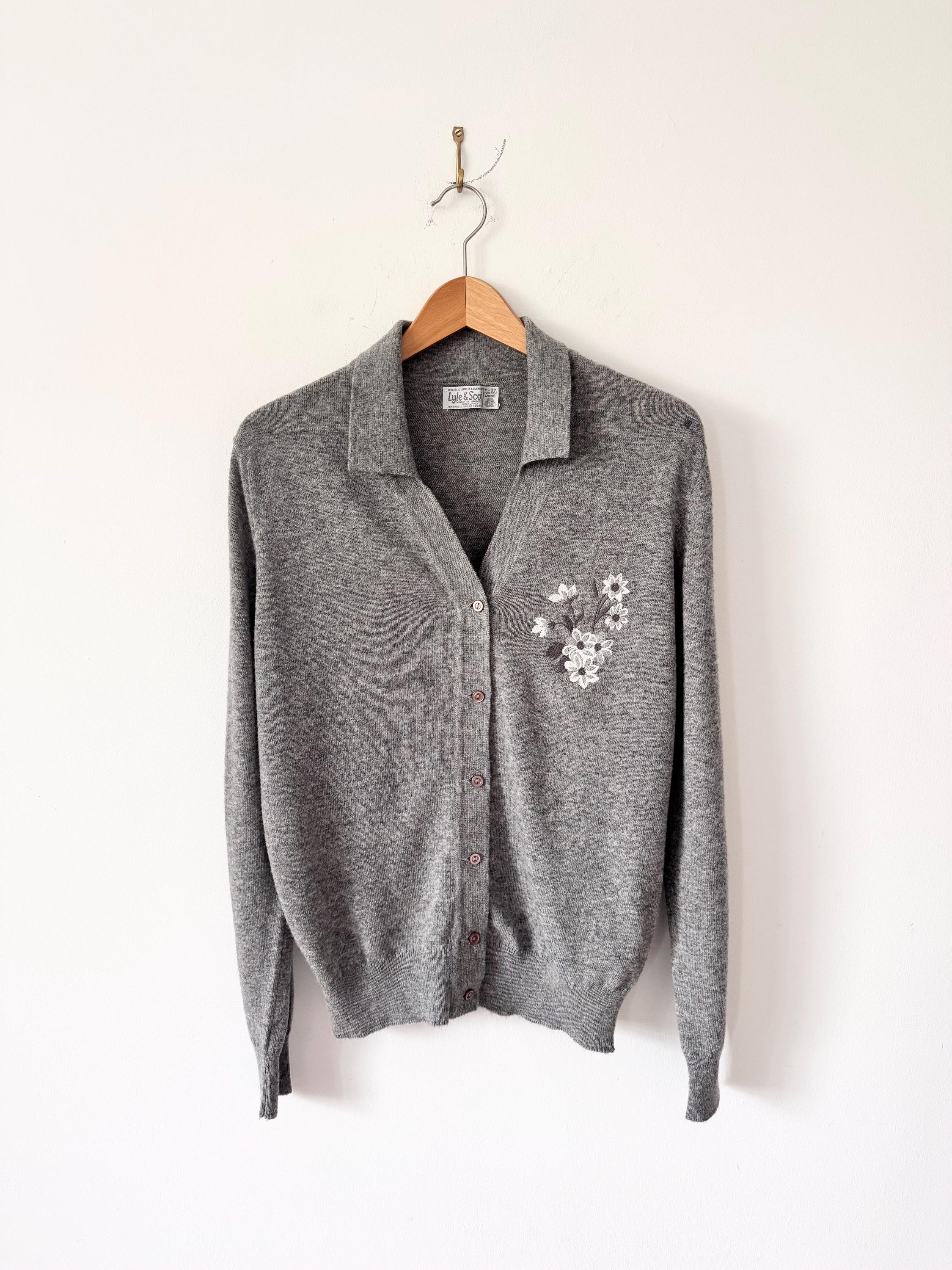 Petit Gilet Tricoté Vintage Lyle & Scott Vert - 100% Laine - Fabriqué En Écosse