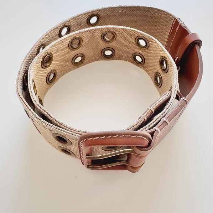 Nicole Farhi Woven Leather Belt White Wood Buckle Boho Made in Italy Nicole Farhi Woven Leather Belt White Wood Buckle Boho Made  main image 4