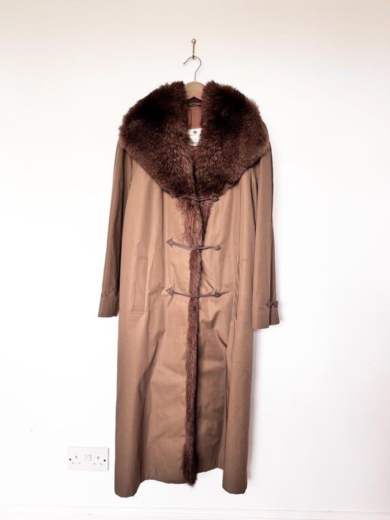 Aquascutum for Harrods Vintage Fur Collared Coat