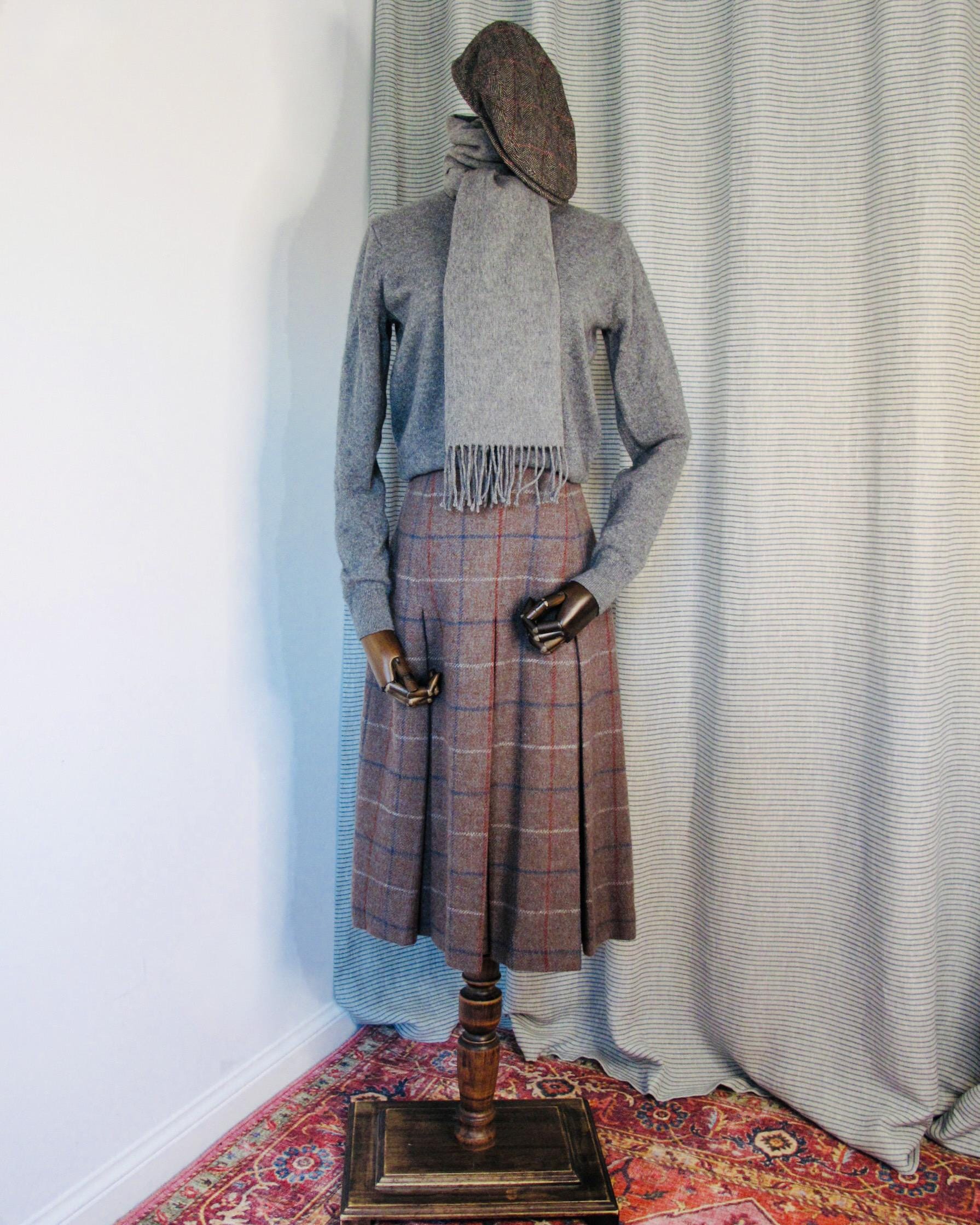 Burberry Vintage Check Wool Skirt - Etsy Canada