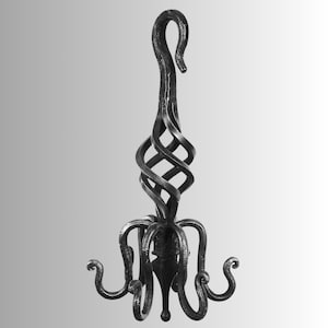 Hand-Forged Wrought Iron Twisted Hook – Rustic Vintage Hanging Rack, Wall Hook for Home & Garden Décor