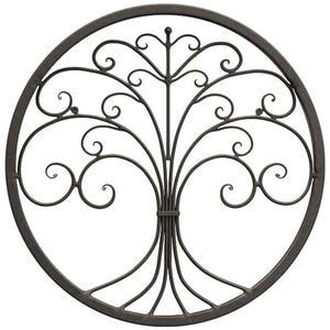 Árvore de metal elegante para arte de parede, escultura decorativa redonda de ferro para decoração de casa, ideia de presente exclusiva.