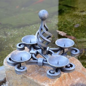 Hand Forged Rustic Metal Candle Holder Lanterns | Unique Gift Vintage Wrought Iron Candle Holders | Gothic Decor – Blacksmith Candle Stand