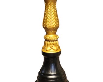 Handmade Gold & Black Metal Lamp Post Base: Outdoor Garden Decor