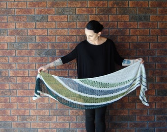 MOON GARDEN Shawl Knitting Pattern PDF