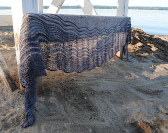 SILVER SANDS Knitting Pattern PDF Fingering Weight Shawl