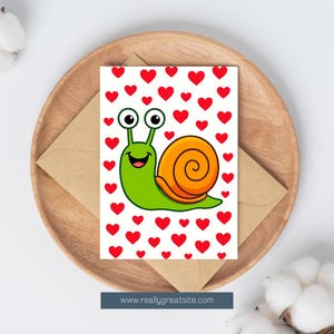 Niedliche Schnecken Karte (digitaler Download)