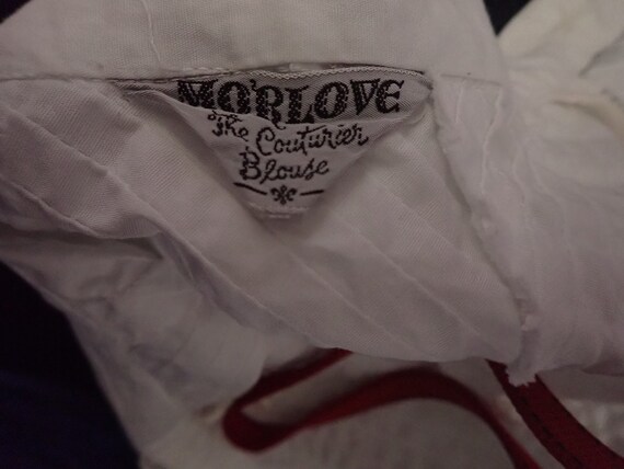 1950s 50s Vintage Morlove Couturier Blouse White … - image 5