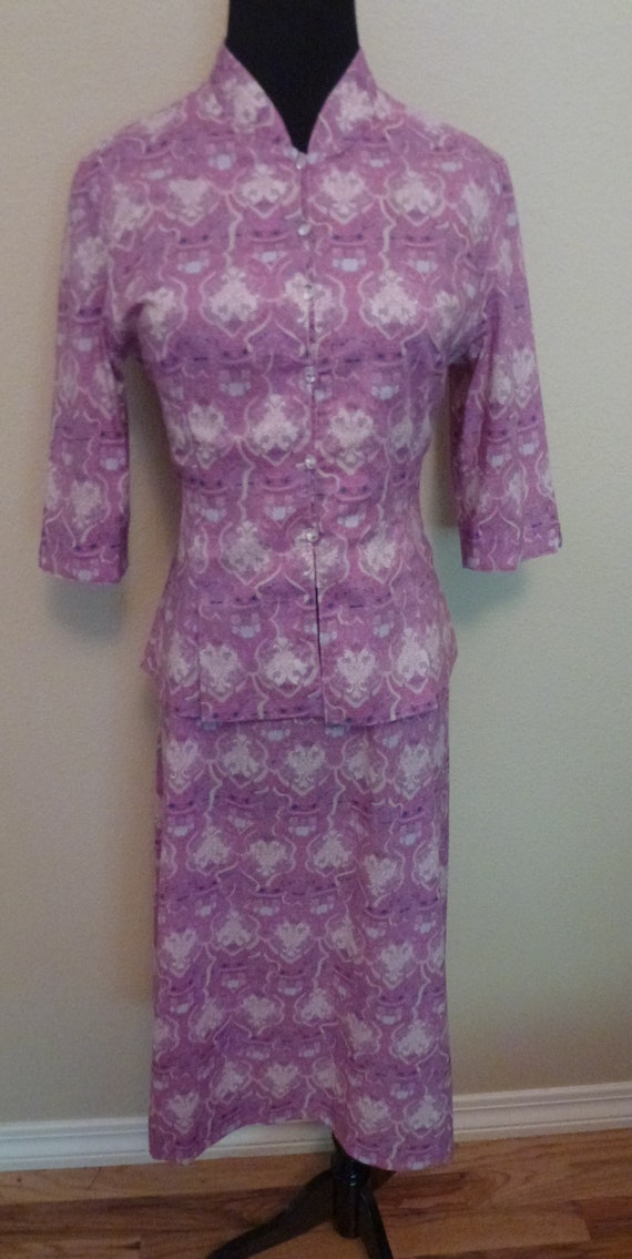 Vintage Moroccan Print Dress & Jacket Set: 1970s Pink Violet, Small - Etsy