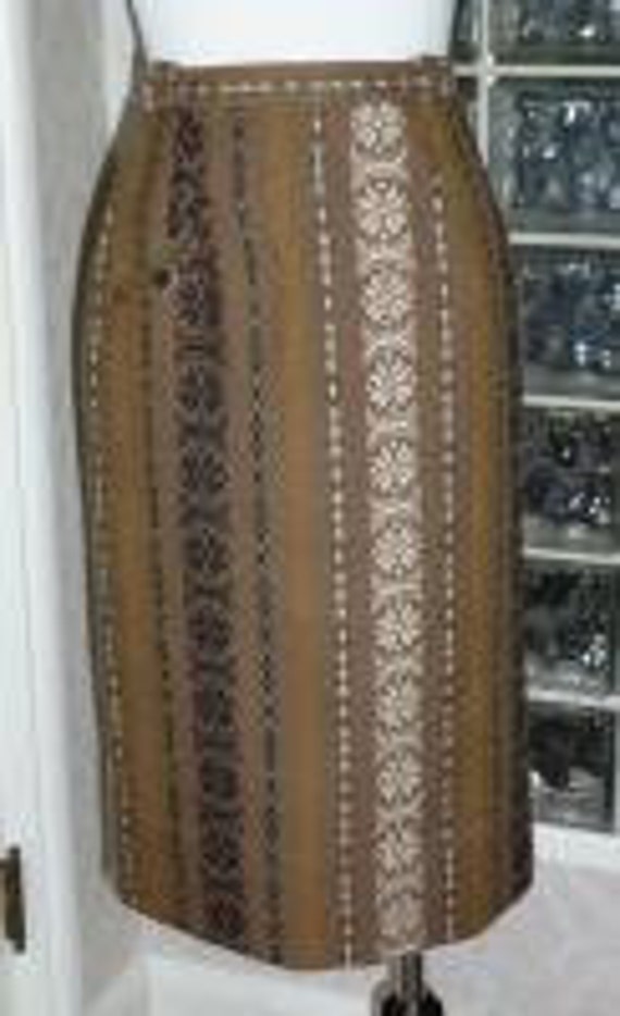 Vintage 60s 1960s Minnesota Woolen Skirt Brown Wov