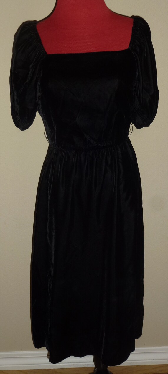 black velvet square neck dress