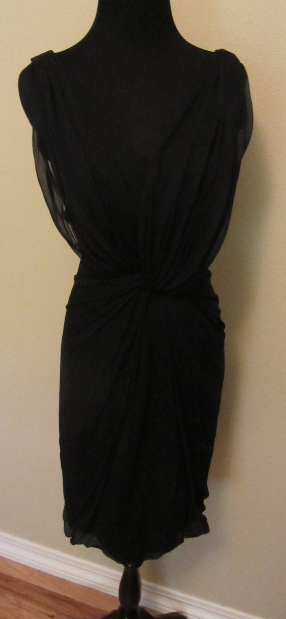 ruched draped chiffon dress