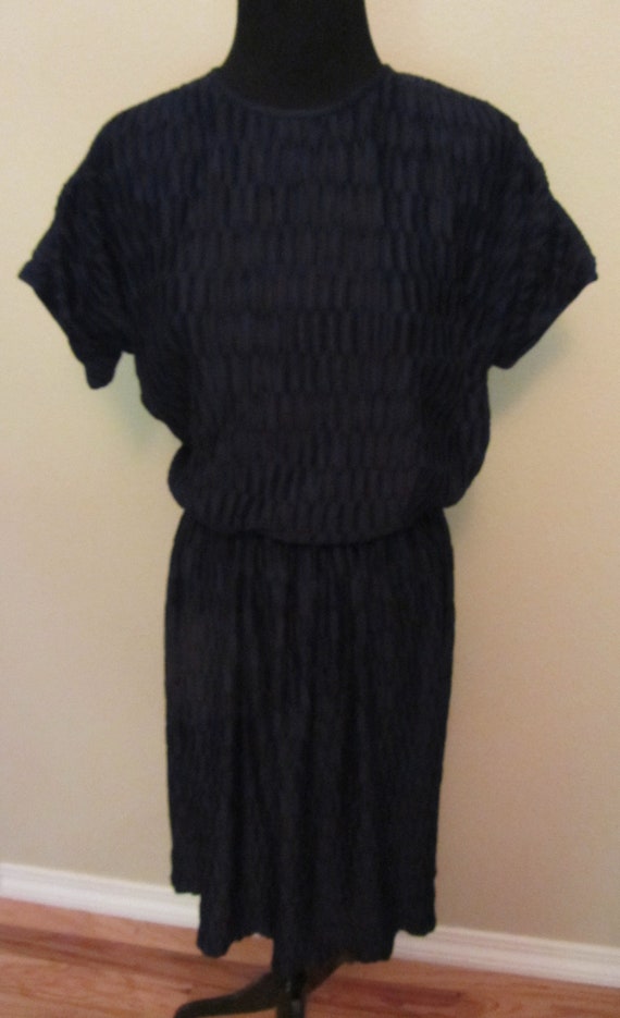 Vintage 50s Toni Todd Navy Dress “Uncrushable” Jer