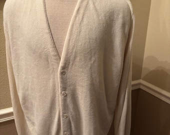 1960’s JC Penney Ivory Cardigan Golf Sweater L XL