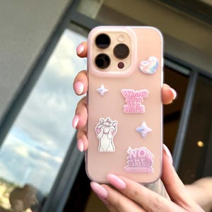 Sassy 3Dステッカーパック – 光沢のあるふわふわビニール製 携帯電話＆ケース用 – 美しい猫、名言、ハート – Mars Design – 防水デカール