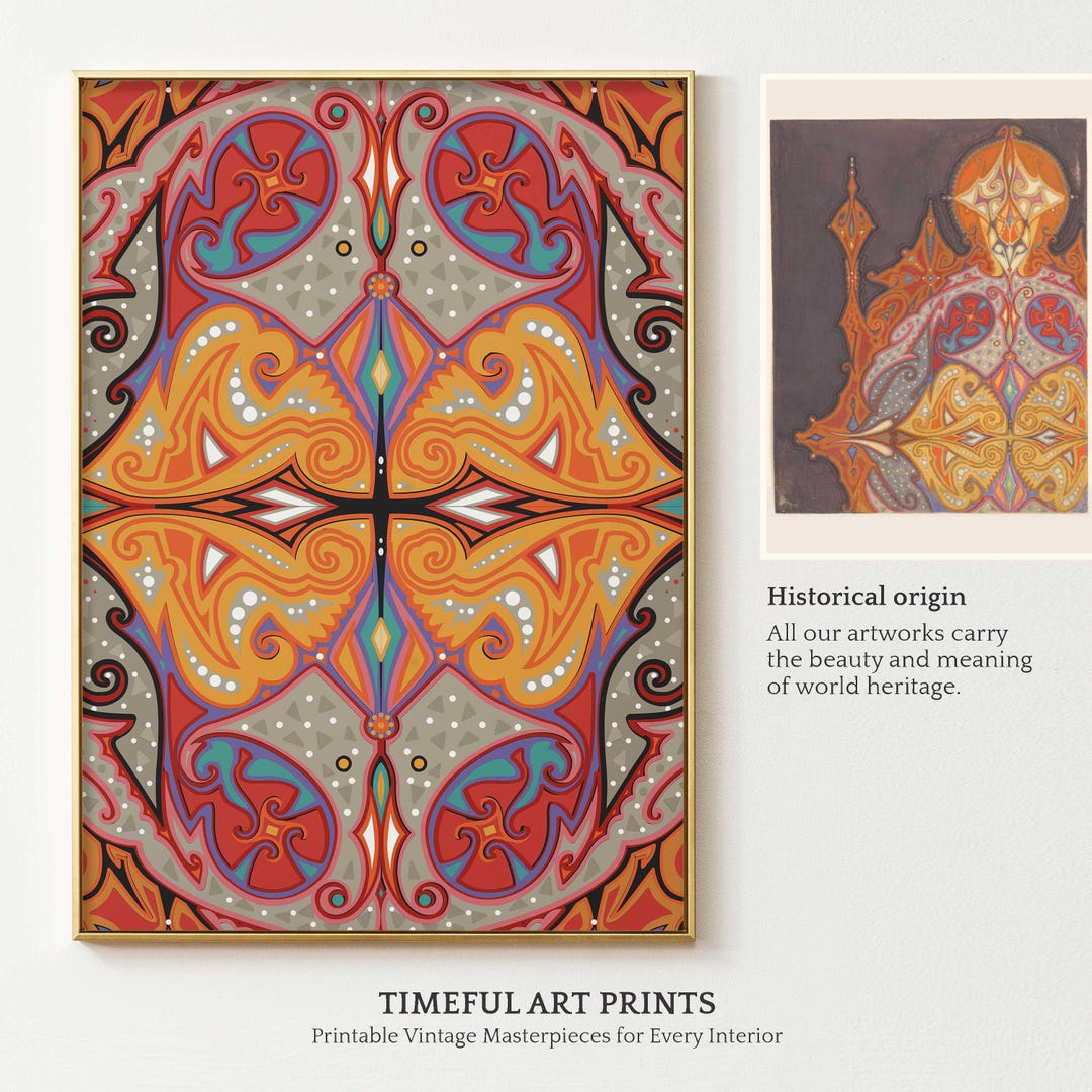 Dutch Art Deco Fantasy Print Download, Vibrant Abstract Wall Art ...