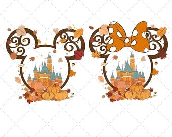 Disney Magic Kingdom Halloween Png, Minnie Bow Coffee Pumpkin Spice Png, Disney Pumpkin Fall Disneyland Thanksgiving Png, Disney Girl&#39;s Trip