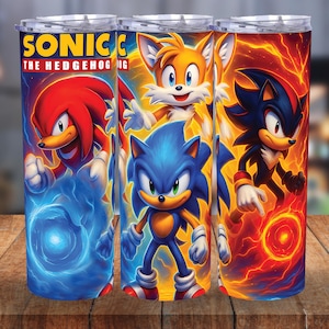 The Hedgehog Tumbler Wrap Bundle, 20oz Skinny Tumbler Wrap, Sonic Tumbler Png Sublimation Design, Sonic Shadow Hedgehog Birthday Tumbler Png