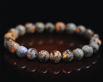Yooperlite Beaded Bracelet – UV Fluorescent Crystal, Third Eye Stone, Spiritual Jewelry, Sodalite Energy, Wiccan Amulet, Mystic Magic