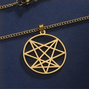Unicursal heptagram amulet - seven-pointed star, magical symbol, planetary protection, occult pendant, ritual talisman necklace