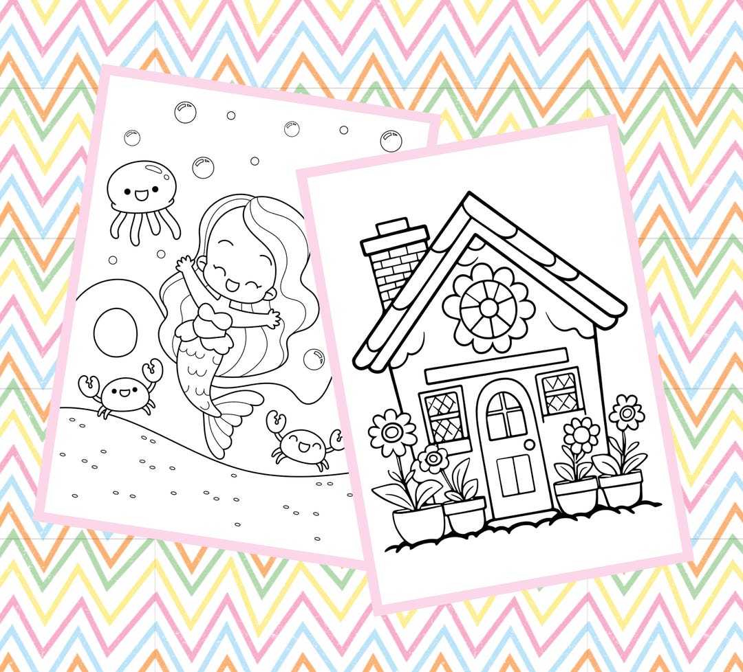 10 EASY DRAWINGS to COLOR - Etsy