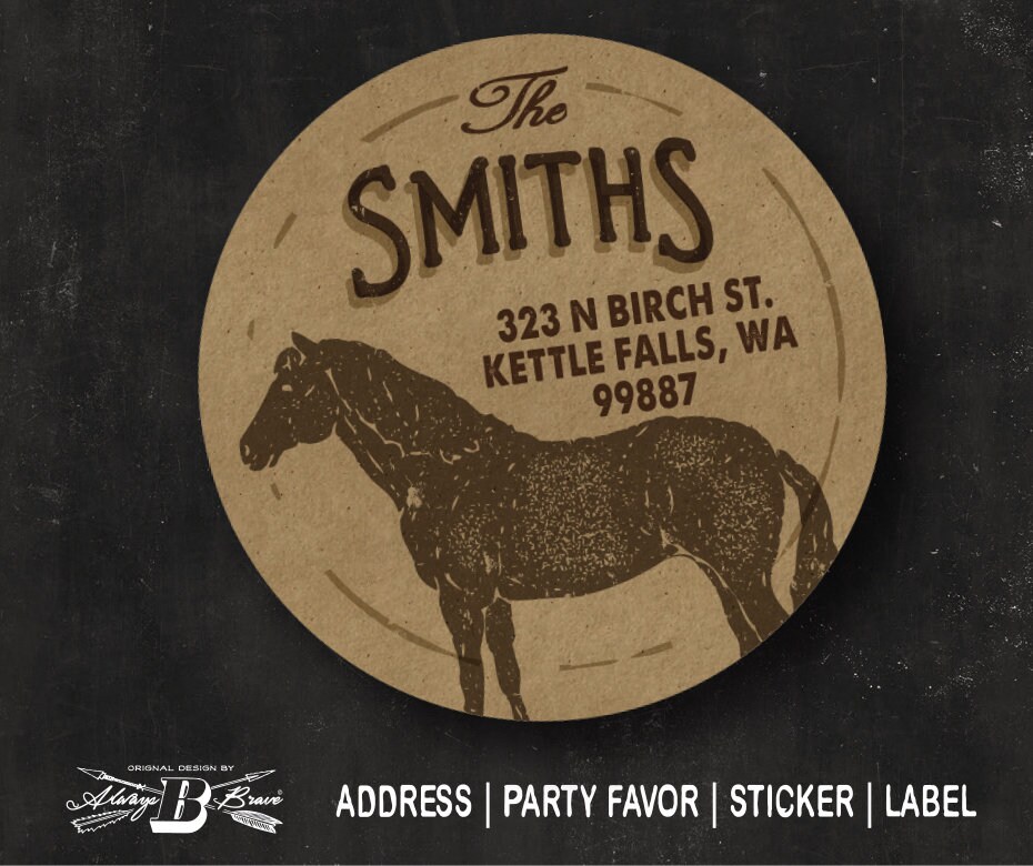 jx 78 Personalized Address labels Western Running Horses Buy 3 get 1 Free