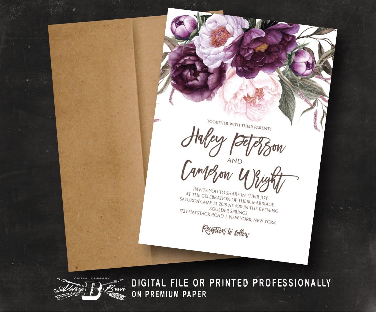 Navy Orange Blush Outdoor Invites Vintage Mountain Wedding Invitation Retro Reception Invite Printed Printable Rustic Invitations