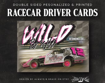 Racing Hero Cards 2 Sided 5 x 7 Driver Card Race Car Fan Appreciation Sponsor Advertisement Racecar Fans Dirt Track Cars Trading Autograph