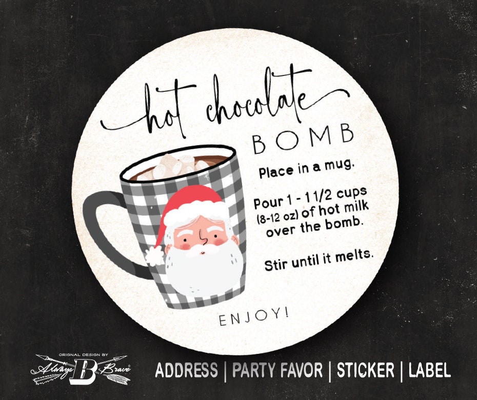 Hot Chocolate Bomb Labels | Cocoa Bombs Sticker | 2