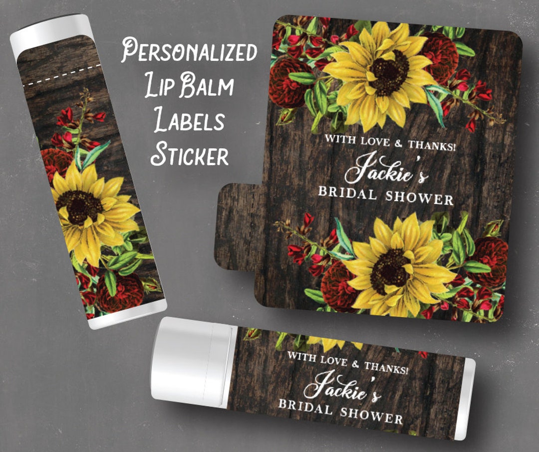 Sunflower Lip Balm Label Barnwood Flowers Chapstick Stickers Etsy