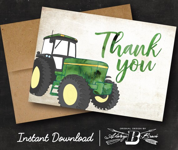 Tracteur Merci Carte Telechargement Instantane Papier Diy Etsy Canada