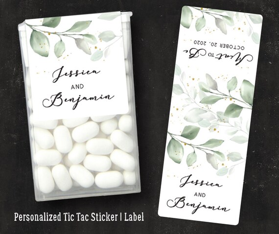 Personalized Labels | Mint to Be Tic Tac Label | Wraparound Candy Favor Stickers l Greenery Sticker | Modern Wedding Bridal Shower Favors