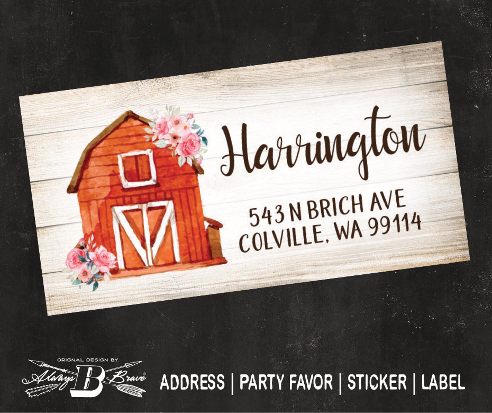 Barn Return Address Label Farm Stickers Country Labels Etsy