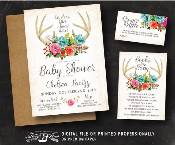 baby shower invitations with diaper raffle