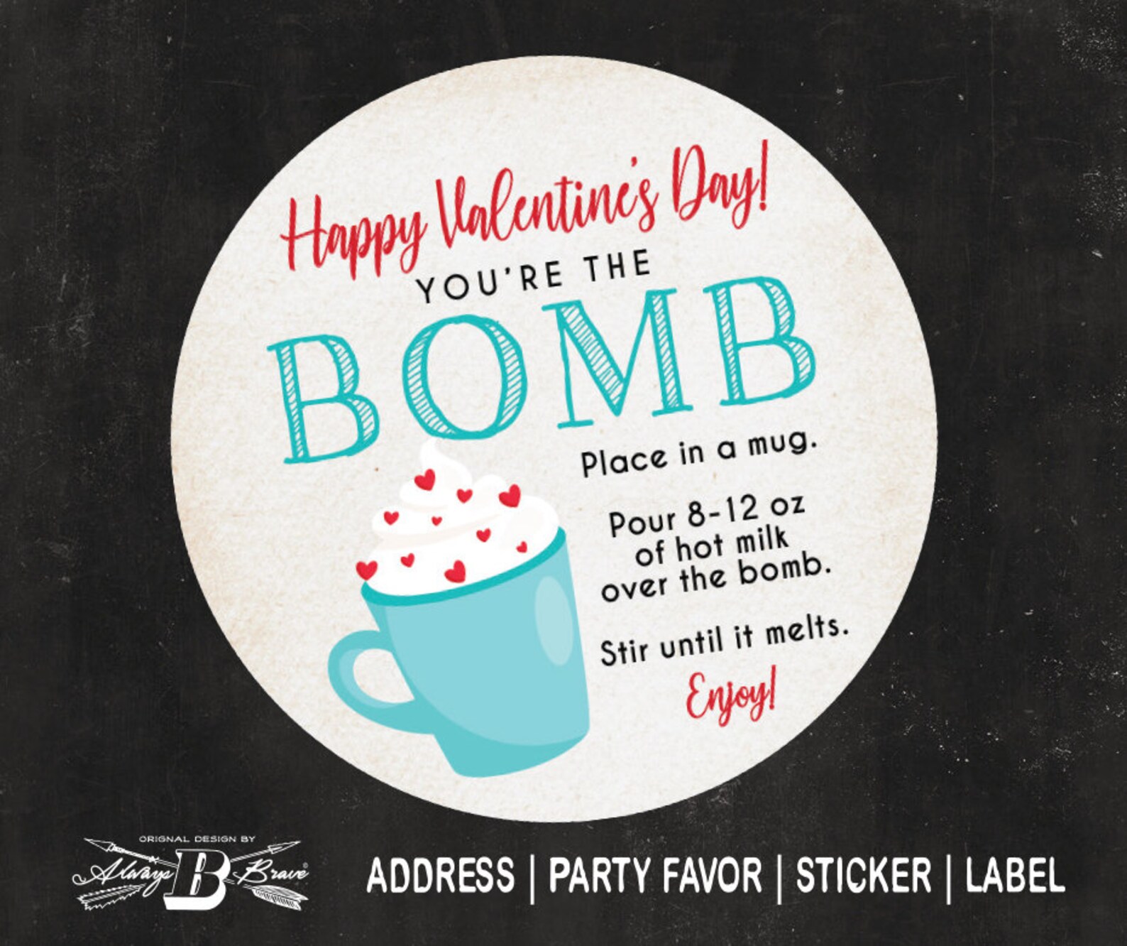 Hot Chocolate Bomb Labels Cocoa Bombs Sticker 2 Etsy