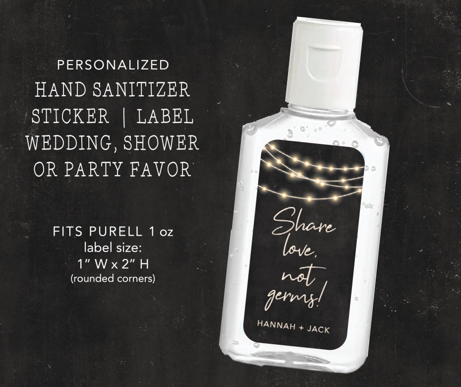 Personalized Labels Share Love not germs 1 oz Purell Hand