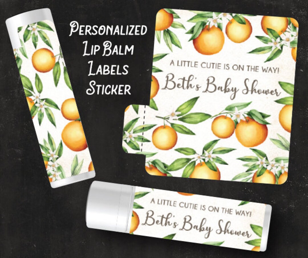 Orange Lip Balm Label Clementine Chapstick Stickers Little Cutie Baby