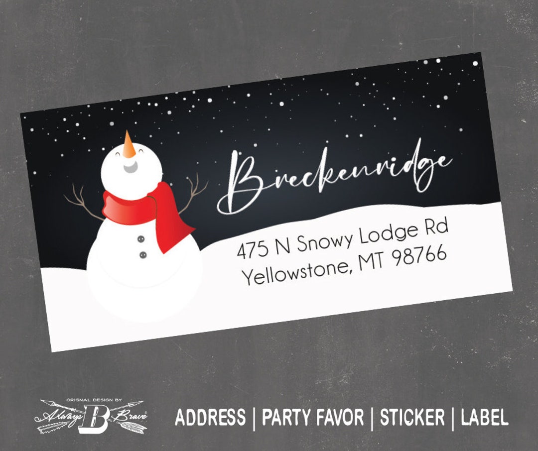 Snowman Return Address Labels Winter Stickers Snow Globe - Etsy