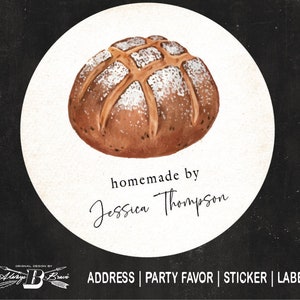 Homemade by labels | Sourdough stickers | Bread Label | Baked Goods Sticker Country Kitchen Homemade Made with Love Treats Bakind Bread