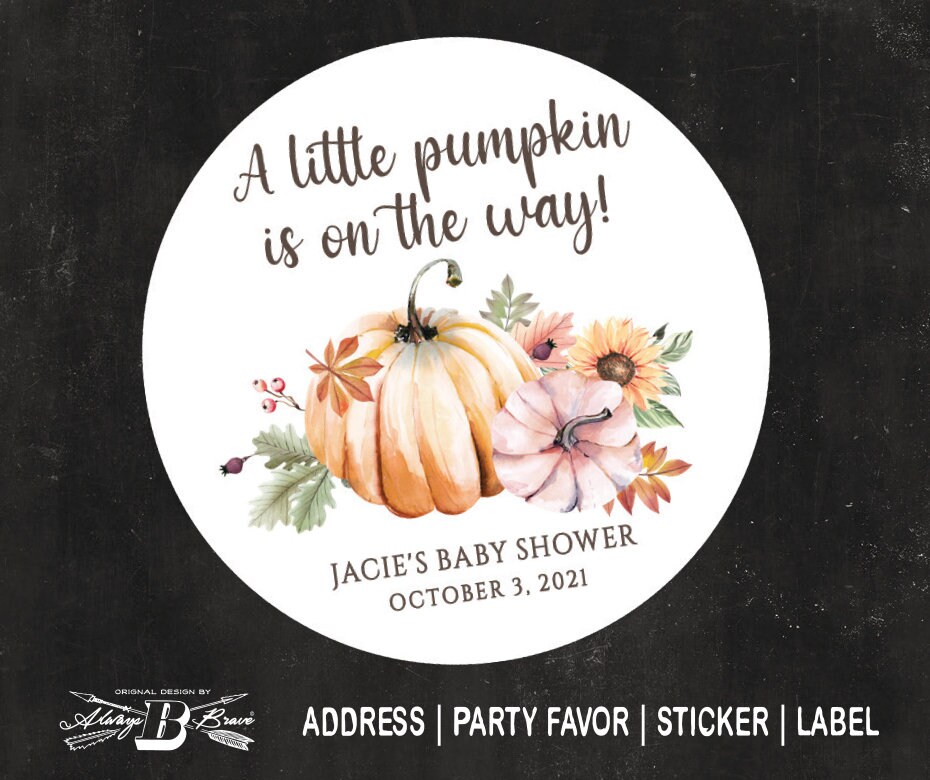 Sheet of 30 Personalized Labels A Little Pumpkin is on the way Hand Sanitizer Labels Fall Theme Baby Shower Favor