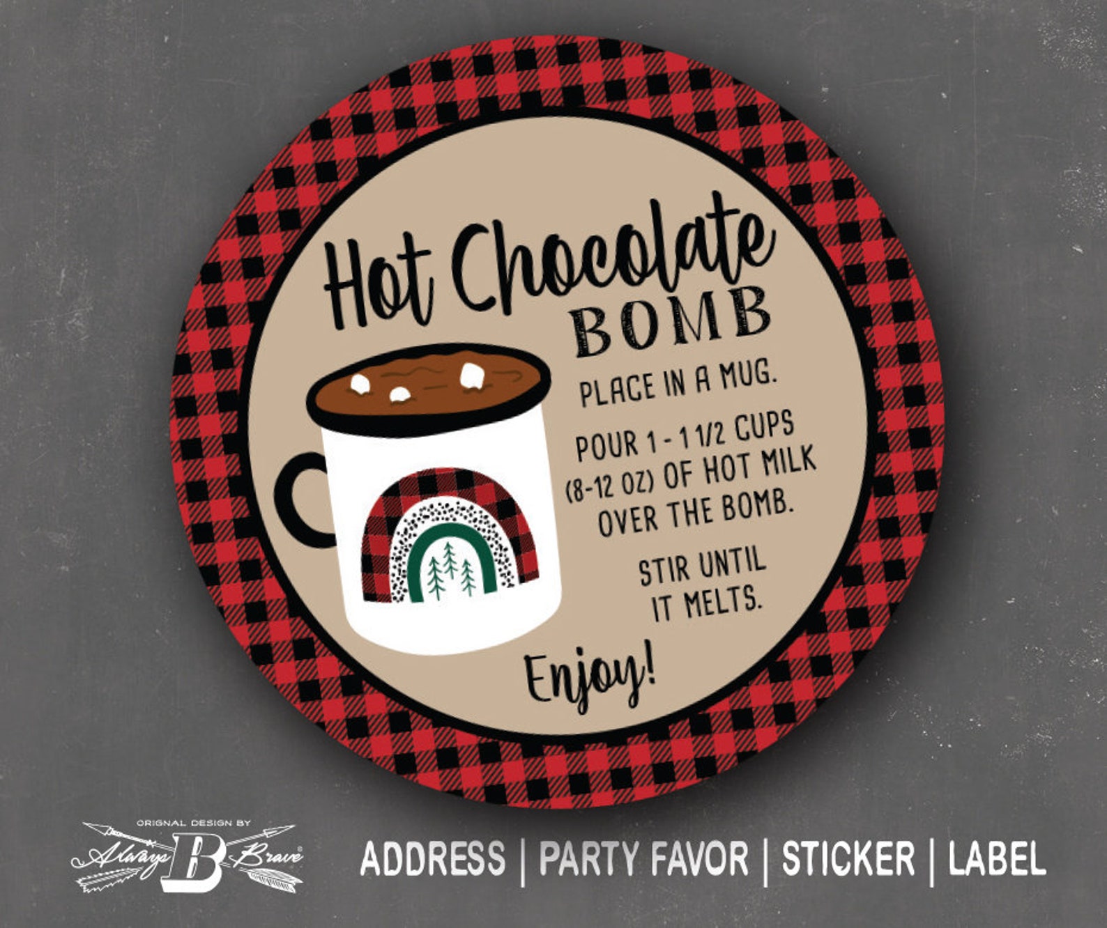 Hot Chocolate Bomb Labels Cocoa Bombs Sticker 2 Circle Etsy