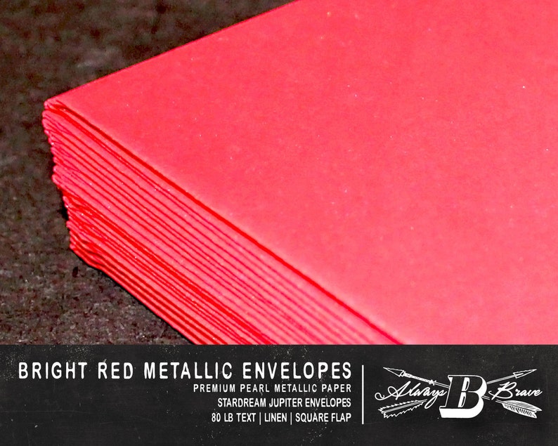 5.25 x 7.25 fits 5 x 7 Invitation| Bright Red Envelope 25 Red Metallic A7 Envelopes STARDREAM Jupiter Envelope Invitation Envelope