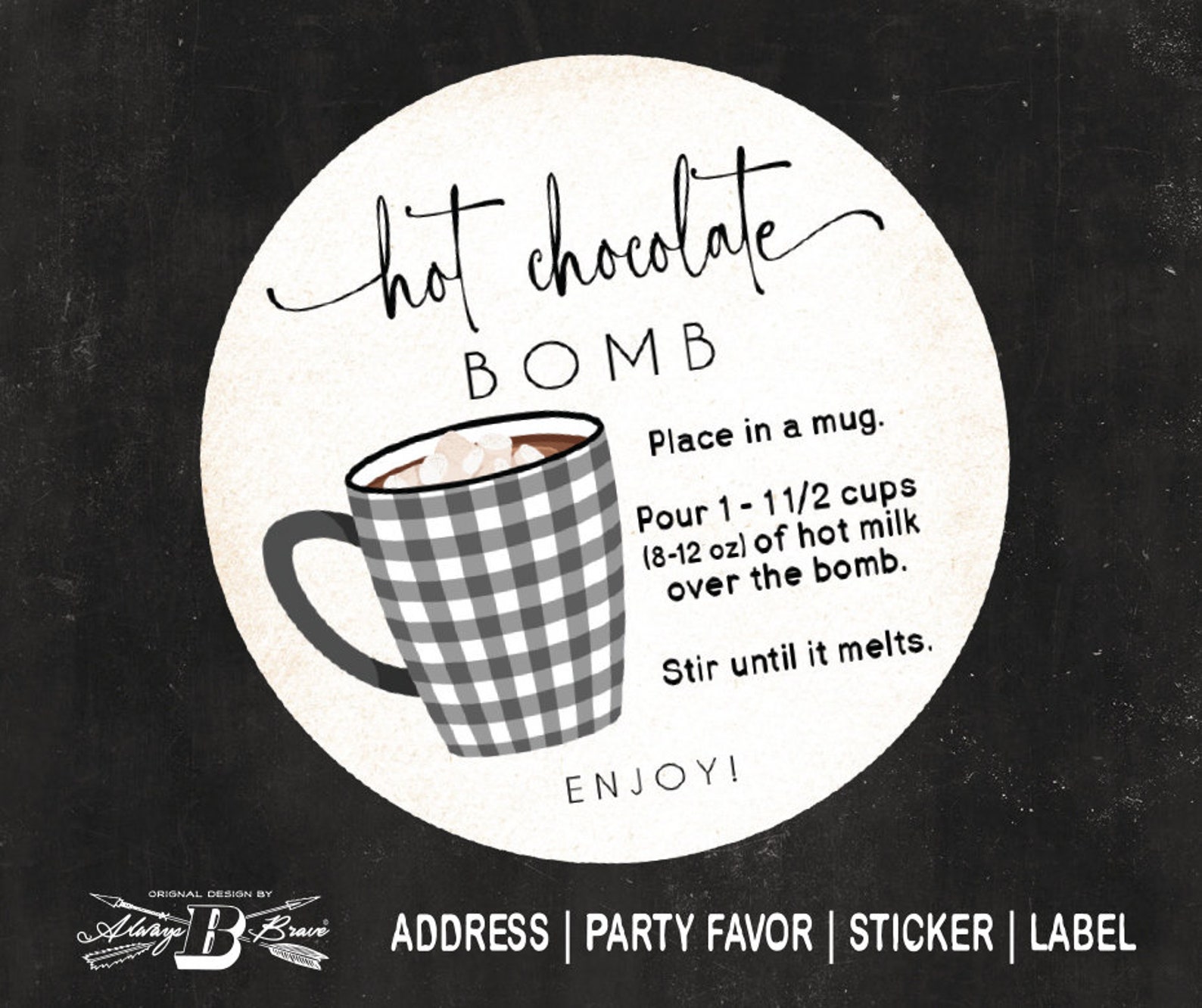 Hot Chocolate Bomb Labels Cocoa Bombs Sticker 2 Etsy