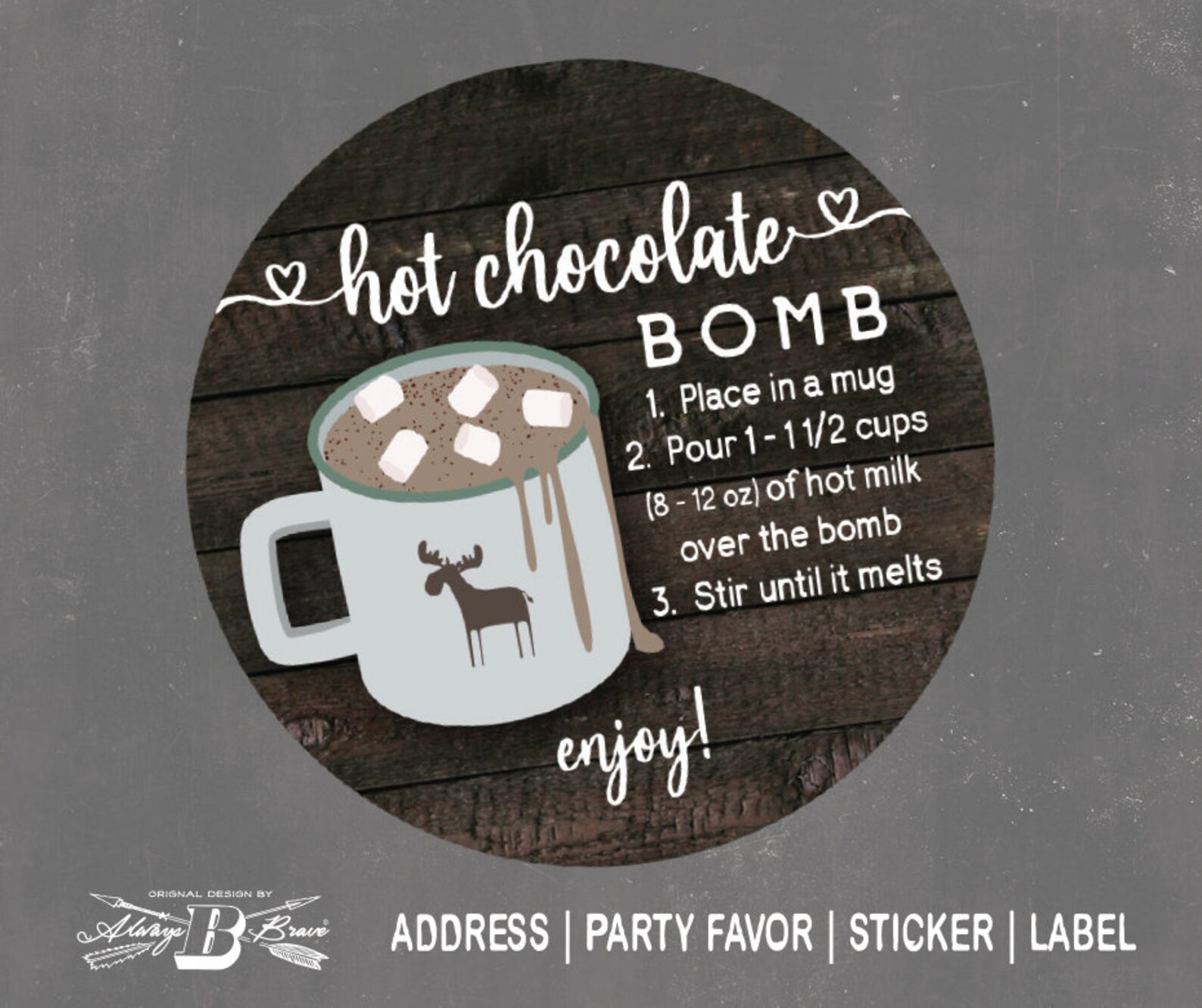 Hot Chocolate Bomb Labels Cocoa Bombs Sticker 2 Etsy