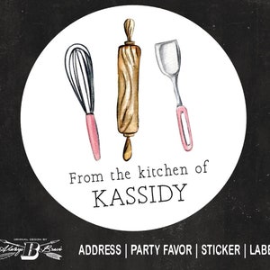 From the Kitchen of labels | Baking stickers | Cooking Label | Pink Baked Goods Sticker Modern Homemade Made with Love Cookie Treats Sweets